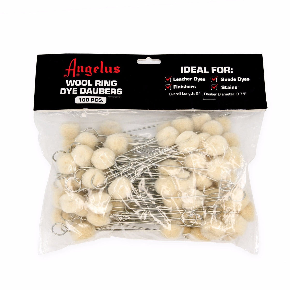 Angelus Wool Ring Dye Dauber -applikaattori, 100 kpl