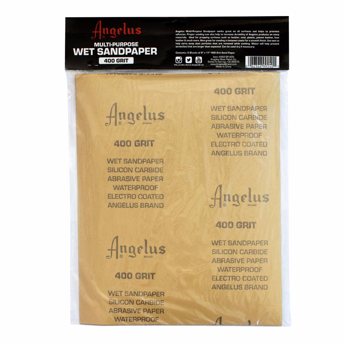 Angelus Multi-Purpose Wet Sandpaper -hiomapaperi, 5 arkkia