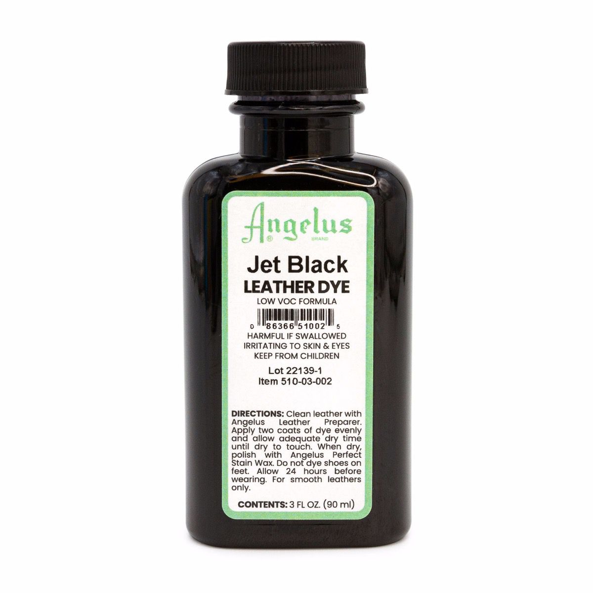 Angelus Jet Black Low VOC Leather Dye -nahkaväri, 88 ml