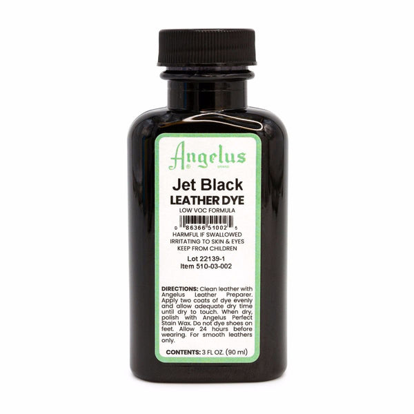 Angelus Jet Black Low VOC Leather Dye -nahkaväri, 88 ml