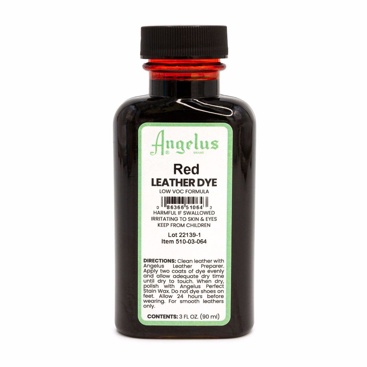 Angelus Red Low VOC Leather Dye -nahkaväri, 88 ml