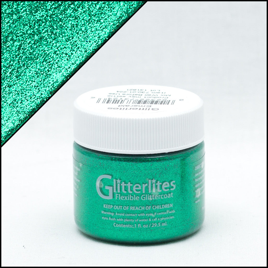 Angelus Glitterlites Emerald -glittermaali, 1 oz