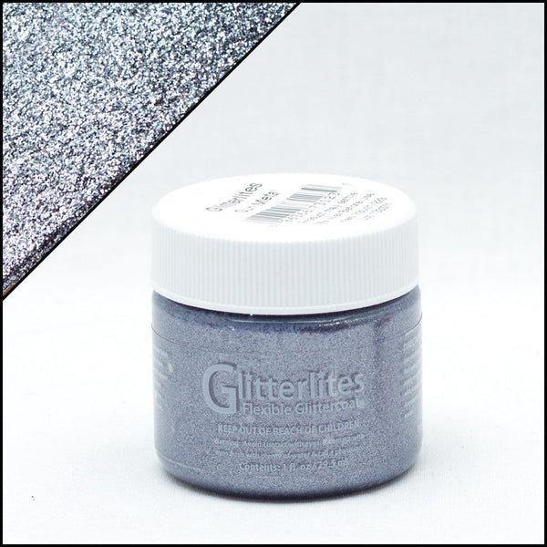 Angelus Glitterlites Gun Metal -glittermaali, 1 oz
